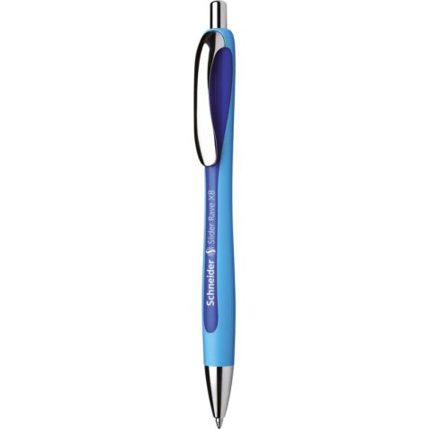 Stylo bille SLIDER RAVE rétractable et rechargeable, pointe extra-large, encre indélébile Bleu.