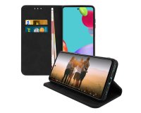 DLH Etui folio noir porte cartes avec rabat pour Samsung Galaxy A52 (SM-A525) et Galaxy A52 5g (SM-A526)