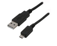 MCL MC922AHB-1M câble USB USB 2.0 USB A Micro-USB B Noir