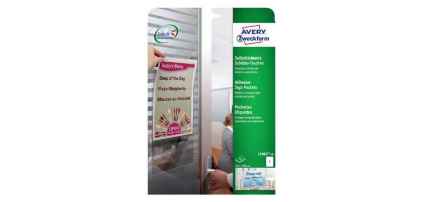 Pochette adhésive de signalisation, (L)221 x (H)304 mm