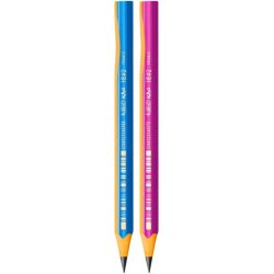 Crayon graphite bic d'apprentissage corps triangulaire mine ultra-solide hb 4mm coloris rose