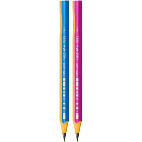 Crayon graphite bic d'apprentissage corps triangulaire mine ultra-solide hb 4mm coloris rose
