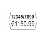 Boîte de 10 rouleaux de 1200 étiquettes 2 lignes (10+ 8 caractères) Blanches adhésif perm PLP1626