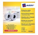 Boîte de 10 rouleaux de 1200 étiquettes 2 lignes (10+ 8 caractères) Blanches adhésif perm PLP1626