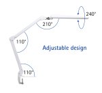 MAULcraft LED Desk Lamp, Table Clamp, Adjustable Intensity, White