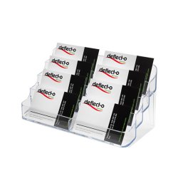 Porte-cartes de visite 2x4 compartiments - Dimensions L 20 x H 9,9 x P 9,2 cm coloris transparent