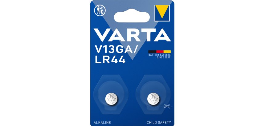 Varta ALKALINE V13GA, LR44 (Batteria Speciale , 1.5V) Blister da 2