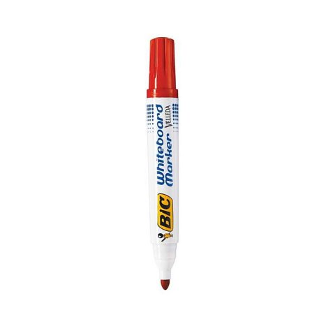 Velleda 1701 ECOlutions Feutres pour Tableau Blanc Effaçables à Sec à Pointe Conique Moyenne - Rouge