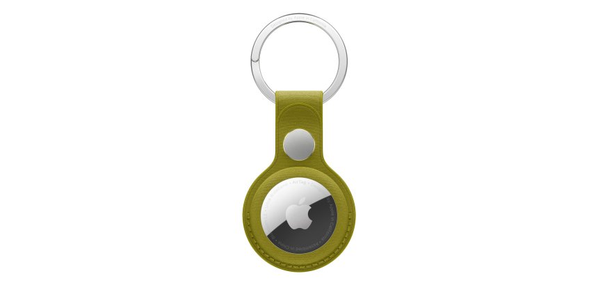 Apple MA7L4ZM/A funda protectora con llavero para localizador o rastreador GPS, amarillo