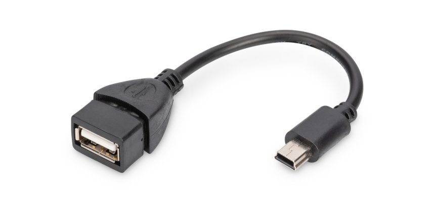 Digitus Adaptador/conversor USB mini-B - USB-A, OTG, 0,2 m