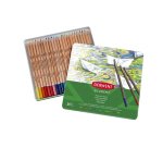 Boîte de 24 crayons de couleur aquarellables, couleurs assorties