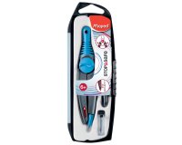 Compas maped stop&safe compas mine taille-mines type ciseaux coloris assortis coffret présentoir 10 unités