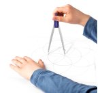 Compas staedtler 550 50 branche pointe sèche interchangeable réglette graduée mines 2mm étui rigide