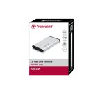 Transcend StoreJet 25S3 Boîtier disque dur/SSD Argent 2.5" Alimenté par port USB