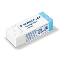Gomma Combi Rasoplast - 43 x19 x13 mm -  bianca e blu - Staedtler - conf. 30 pezzi