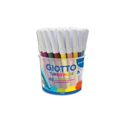 Feutre coloriage giotto turbo maxi ultra lavable testé dermatologiquement pointe bloquée pot 48 unités