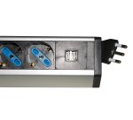 LINK Multipresa Da Tavolo 4 Prese Universali Con 2 Porte Usb E Interruttore Con Coperchio Di Protezione Cavo Mt 1,80 Spina Tripolare Italiana 16A