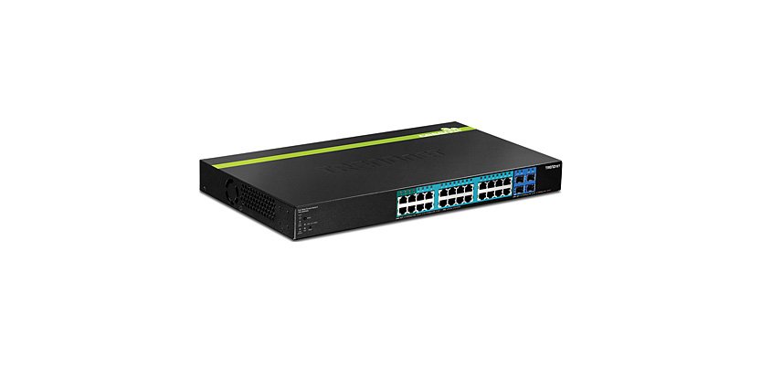 Trendnet TPE-2840WS commutateur réseau Géré Gigabit Ethernet (10/100/1000) Connexion Ethernet, supportant l'alimentation via ce port (PoE) 1U Noir