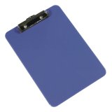 Porte-bloc q-connect plastique rigide épaisseur 2,5mm  210x297mm a4 pince métallique coloris bleu