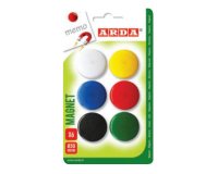 ARDA ACL02 magnete per frigorifero Plastica Colori assortiti, Nero, Blu, Verde, Rosso, Bianco, Giallo 6 pz