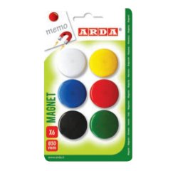 ARDA ACL02 fridge magnet Plastic Assorted colours, Black, Blue, Green, Red, White, Yellow 6 pc(s)