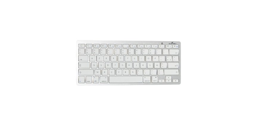 Bluestork BS-KB-MICRO/BT/SP teclado Hogar Bluetooth QWERTY Español Plata, Blanco