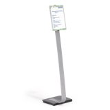 Stand Infosign A4 portrait ou paysage sur pied - Hauteur max : 118 cm - Argent métallisé