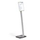 Stand Infosign A4 portrait ou paysage sur pied - Hauteur max : 118 cm - Argent métallisé