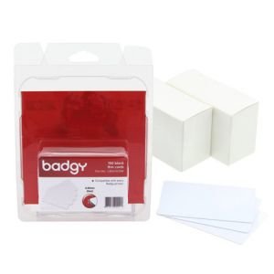 Badgy Lot 100 de cartes PVC fines (20mil - 0,50mm) CBGC0020W