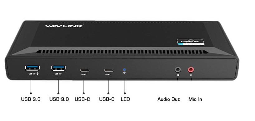 DLH Station d'accueil universelle USB-C & USB-A dual 4K avec Power Delivery 65W