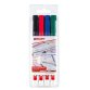 Marqueur permanent Edding E400 pointe ogive - Pochette de 4 couleurs assorties