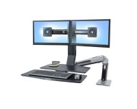 Ergotron WorkFit -A, Dual 55,9 cm (22") Bureau Noir