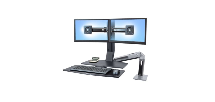Ergotron WorkFit -A, Dual 55,9 cm (22") Bureau Noir