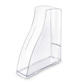 Porte-revues Ellypse en polystyrène - Dimensions : H32,5 x P27,8 cm, Dos 8,3 cm cristal