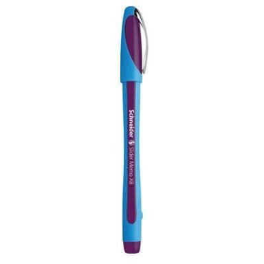 Stylo bille SLIDER MEMO à capuchon,pointe large,corps caoutchouc,encre indélébile Violette