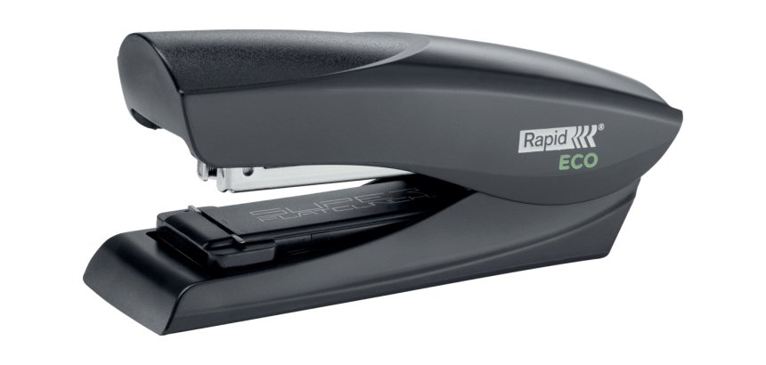 Agrafeuse rapid flatclinch f25socle eco plastique recyclé 25 feuilles agrafes 24/6 et 26/6 coloris noir