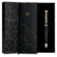 Stylo-bille belius passion aluminium brosse attributs or encre bleue coloris noir dans coffret cadeau