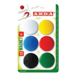 ARDA ACL03 fridge magnet Plastic Assorted colours, Black, Blue, Green, Red, White, Yellow 6 pc(s)