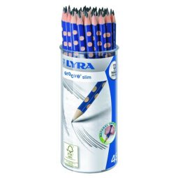 Pot de 48 crayons graphite triangulaires Groove Slim avec grip zone gauchers et droitiers mine HB