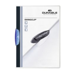 Chemise de présentation Swingclip à clip pivotant forme ellipse - 1 à 30 feuilles A4 - Bleu