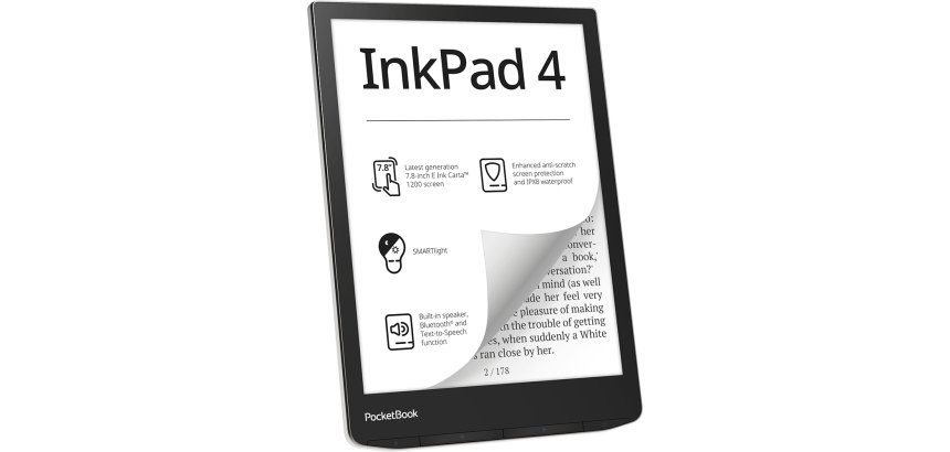 PocketBook InkPad 4 lettore e-book Touch screen 32 GB Wi-Fi Nero, Argento