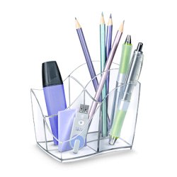 Multipot Ellypse 4 compartiments, Dimensions L11,8 x H9,8 x P8,9 cm, coloris Cristal