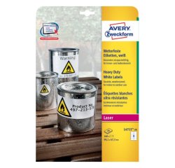 Avery L4715-20 etichetta autoadesiva Rettangolo con angoli arrotondati Permanente Bianco 160 pz