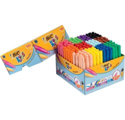 Feutre bic kids visacolor xl coloriage pointe extra-large bloquée couleurs vives coffret scolaire 144 unités