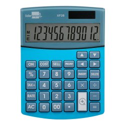 Calculatrice de bureau liderpapel xf28 12 chiffres   double ligne couts ventes     marge taxes solaire et piles