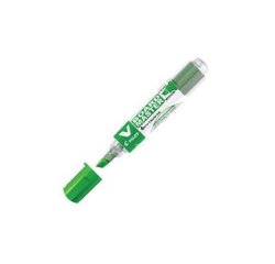 Marqueur pilot v-board master recycle effacable a sec et    rechargeable pointe biseautee large 6 mm coloris vert