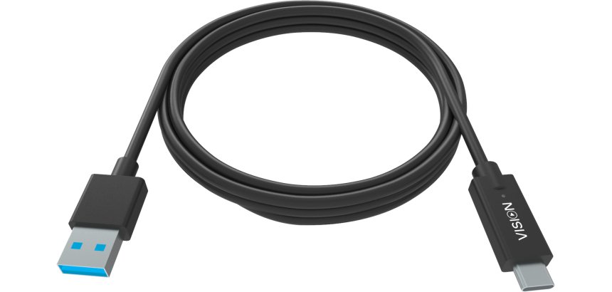 Vision TC 1MUSBCA/BL câble USB USB 3.2 Gen 1 (3.1 Gen 1) 1 m USB A USB C 0,48 Gbit/s Noir