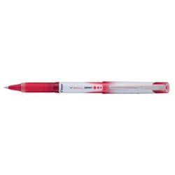 Stylo roller pointe métal 0,5 mm encre liquide Rouge + grip confort V-BALL GRIP