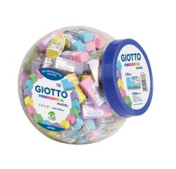 Giotto Pastel gomma per cancellare Elastomero Termoplastico (TPE) Verde, Giallo, Blu, Rosa, Viola 120 pz
