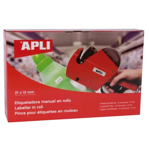 Pince à étiqueter 101418, rouge, 1 ligne numérique